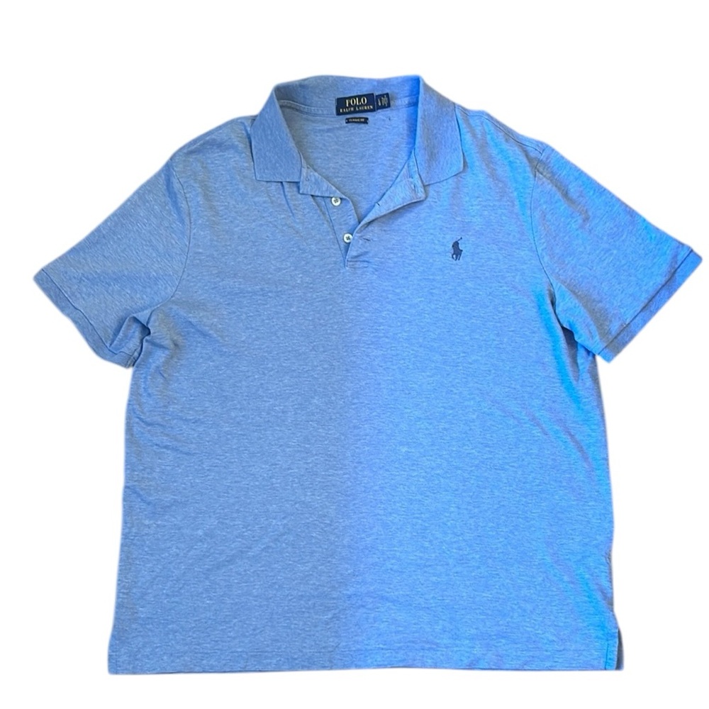 Polo Ralph Lauren Polo Shirt Blue Embroidered Navy Logo Men’s Size Large